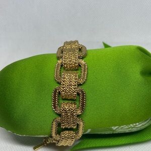 Vintage Monet Textured Gold Bracelet 80s